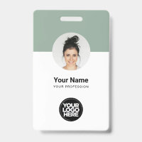 Aangepaste moderne personeelskaart Sage Green QR-b