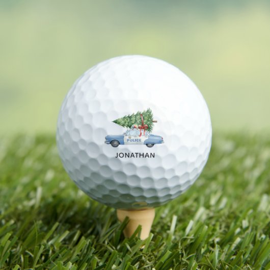 Aangepaste moderne politieagent Kerstboom Auto Golfballen (Insitu Shirt)