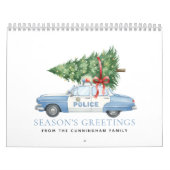 Aangepaste moderne politieagent Kerstboom Auto Kalender (Hoes)