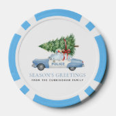 Aangepaste moderne politieagent Kerstboom Auto Poker Chips (Achterkant)