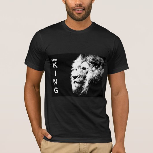 Aangepaste moderne Pop Kunst Lion Hoofd Elegant Ma T-shirt (Voorkant)