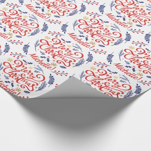 Aangepaste moderne pretkerkalligrafie cadeaupapier (Hoek)