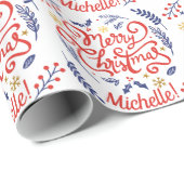 Aangepaste moderne pretkerkalligrafie cadeaupapier (Rol Hoek)