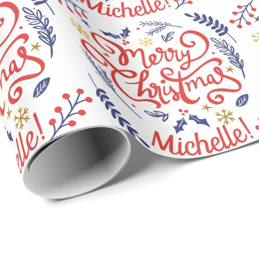 Aangepaste moderne pretkerkalligrafie cadeaupapier (Rol Hoek)