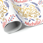 Aangepaste moderne pretkerkalligrafie cadeaupapier (Rol Hoek)