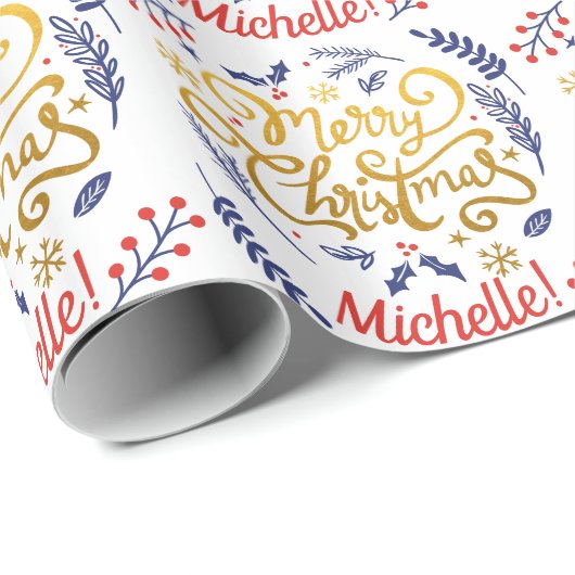 Aangepaste moderne pretkerkalligrafie cadeaupapier (Rol Hoek)