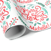 Aangepaste moderne pretkerkalligrafie cadeaupapier (Rol Hoek)