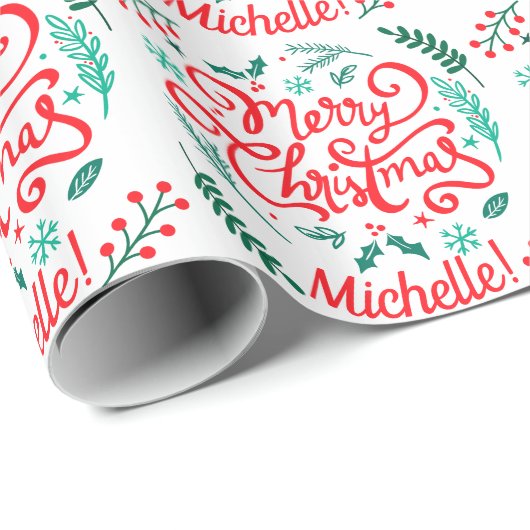 Aangepaste moderne pretkerkalligrafie cadeaupapier (Rol Hoek)