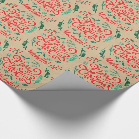 Aangepaste moderne pretkerkalligrafie cadeaupapier (Hoek)