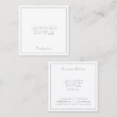 Aangepaste, moderne professionele, elegante rendy vierkante visitekaartje (Voorkant / Achterkant)