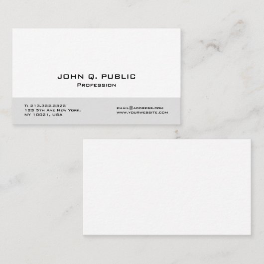 Aangepaste, moderne, professionele, elegante Sjabl Visitekaartje (Voorkant / Achterkant)