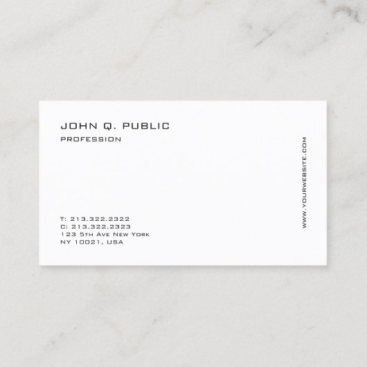 Aangepaste, moderne, professionele, elegante Sjabl Visitekaartje (Achterkant)