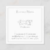 Aangepaste, moderne professionele legante Sjabloon Vierkante Visitekaartje (Achterkant)