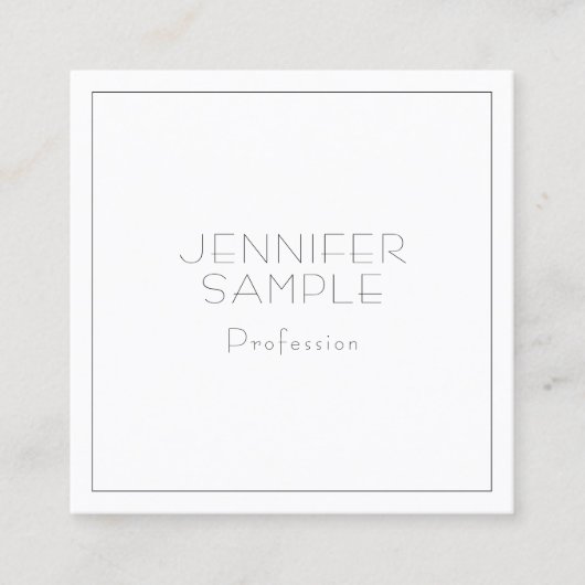 Aangepaste, moderne professionele luxe luxe Sjablo Vierkante Visitekaartje (Voorkant)