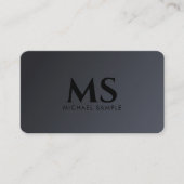 Aangepaste moderne QR-code Elegant zwart monogram Visitekaartje (Voorkant)