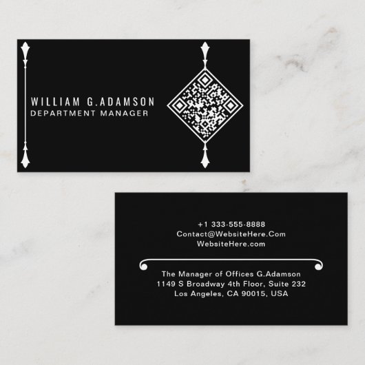 Aangepaste moderne QR-code | Professioneel Eenvoud Visitekaartje (Voorkant / Achterkant)