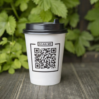 Aangepaste moderne QR-code Zwart-wit Business Papieren Bekers