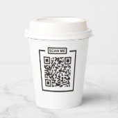 Aangepaste moderne QR-code Zwart-wit Business Papieren Bekers (Voorkant)