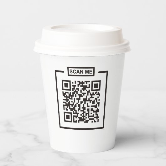 Aangepaste moderne QR-code Zwart-wit Business Papieren Bekers (Voorkant)