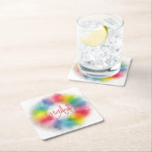 Aangepaste moderne regenboog Abstracte kunst gepro Kartonnen Onderzetters (Insitu)