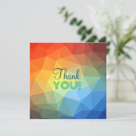 Aangepaste moderne regenboog geometrische vorm bedankkaart