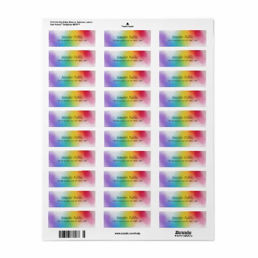 Aangepaste moderne regenboogkleuren - Abstracte Sj Etiket (Full Sheet)