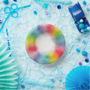 Aangepaste moderne regenboogkleuren trendy sjabloo papieren kommen