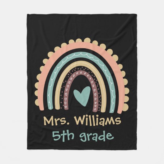 Aangepaste moderne regenboogleraar fleece deken (Voorkant)