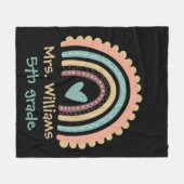 Aangepaste moderne regenboogleraar fleece deken (Voorkant (Horizontaal))