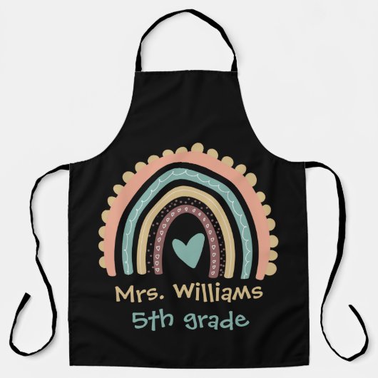 Aangepaste moderne regenboogleraar schort (Voorkant)