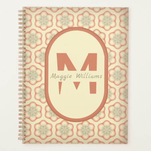 Aangepaste Moderne Retro Monogram Planner (Voorkant)