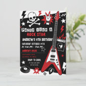 Aangepaste moderne rockster verjaardagsuitnodiging kaart (Staand voorkant)