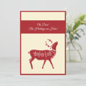 Aangepaste moderne rode rendier Kerstmis Feestdagenkaart (Staand voorkant)
