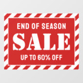 Aangepaste Moderne Rode Strepen Zakelijke Winkel S Raamsticker (Vel)