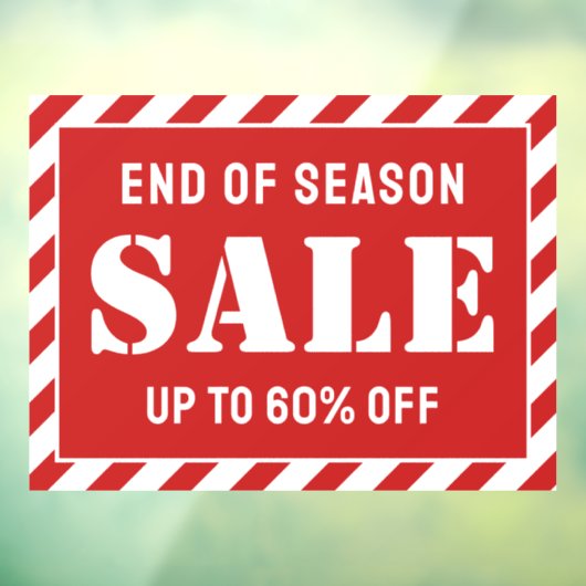 Aangepaste moderne rode strepen Zakelijke winkel u Raamsticker (Vel 3)