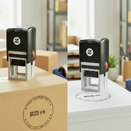 Aangepaste moderne ronde bedrijfslogo en tekstzege zelfinktende stempel