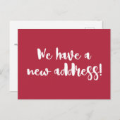 Aangepaste Moderne Rood Stijlvolle Verhuisaankondi Briefkaart (Voorkant / Achterkant)