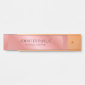 Aangepaste, moderne Roos Gold legant Sjabloon Deurbordje (Voorkant)