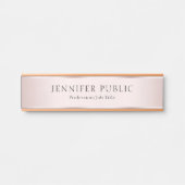 Aangepaste, moderne Roos Gold legant Sjabloon Deurbordje (Voorkant)