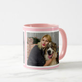 Aangepaste moderne roze 2 fotocollage mok (Voorkant rechts)