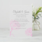Aangepaste moderne roze en witbruiloft kaart (Staand voorkant)