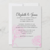 Aangepaste moderne roze en zwarte bruiloft-uitnodi kaart (Voorkant)