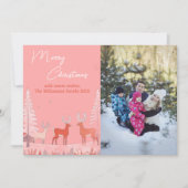 Aangepaste moderne roze foto Kerstmis   Feestdagenkaart (Voorkant)
