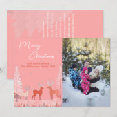 Aangepaste moderne roze foto Kerstmis   Feestdagenkaart (Voorkant / Achterkant)