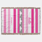 Aangepaste moderne roze gestreept wolken deken (Voorkant)
