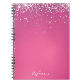 Aangepaste moderne roze glitter notitieboek