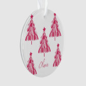 Aangepaste moderne roze kerstboomnaam ornament (voorkant)