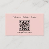 Aangepaste moderne roze professionele foto & QR-co Visitekaartje (Achterkant)