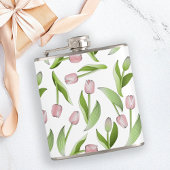 Aangepaste moderne roze tulp heupfles