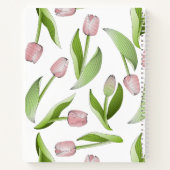 Aangepaste moderne roze tulp notitieboek (Achterkant)